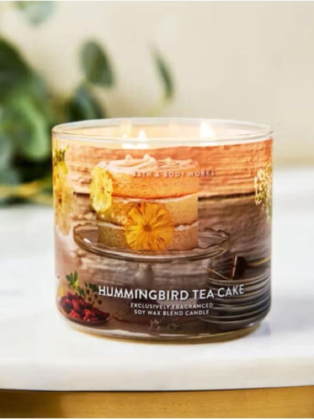 Bath & Body Works Hummingbird Tea Cake 3-Wick Candle - Yellow, Brown - Picture 3 of 3